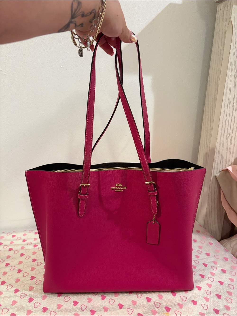 Coach fuchsia Molly tote large